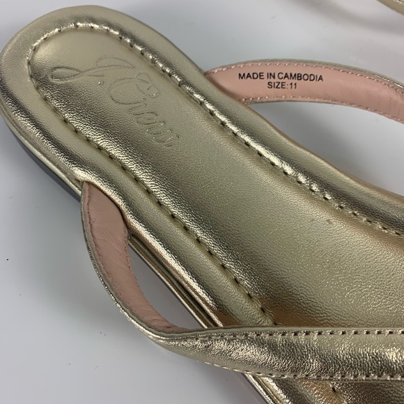 J. Crew Metallic Menorca Leather Thong Sandals size 11 - Picture 4 of 6